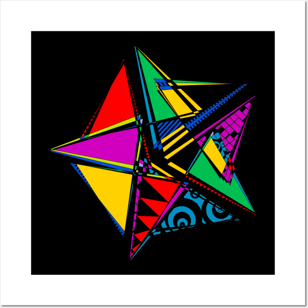 Data Art Maurer Rose | Abstract Funky Geometric Star Black Wall Art by aRtVerse